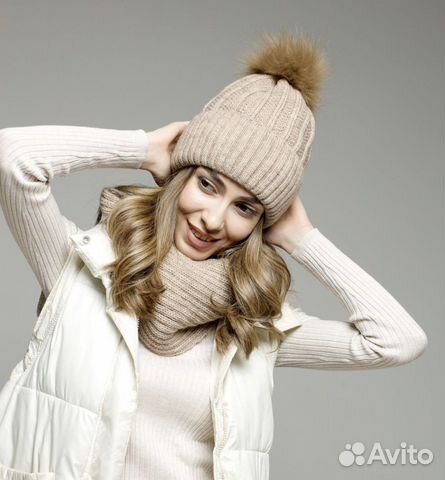 Комплект шапка и снуд женский новый