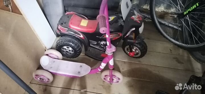 Самокат, мотоцикл, велосипед