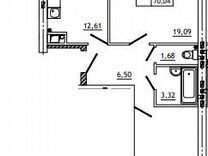 2-к. квартира, 70 м², 3/10 эт.