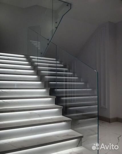 Лестничные перила из стекла