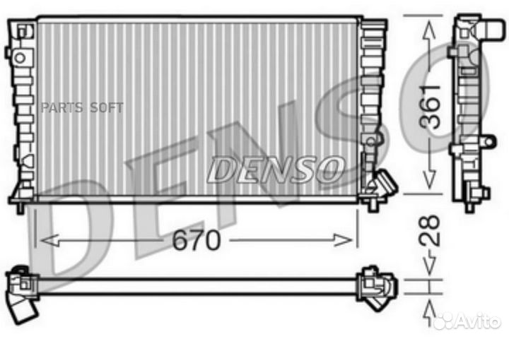 Denso DRM07030 Радиатор 670x361