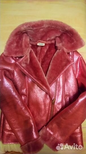 Яркая дублёнка на девочку