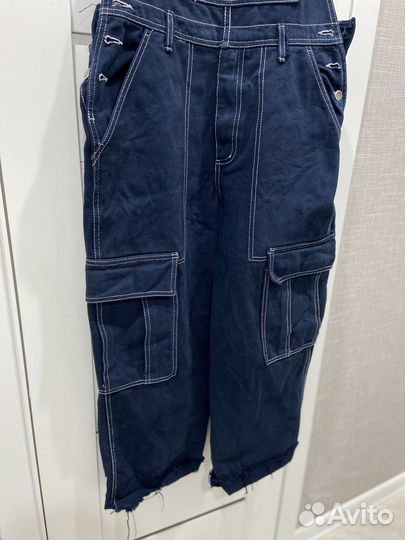 Комбинезон джинсовый широкий L