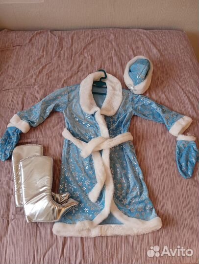 Детский Костюм Деда Мороза,Морозко,Морозец,голубой