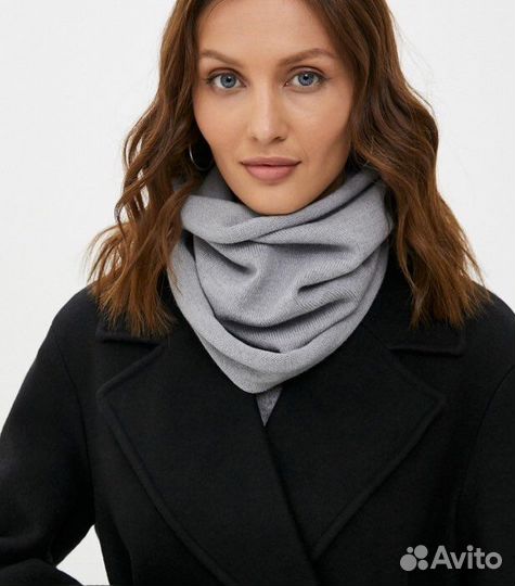 Кепка + снуд, светло серый набор