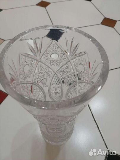 Большая хрустальная ваза Чехия