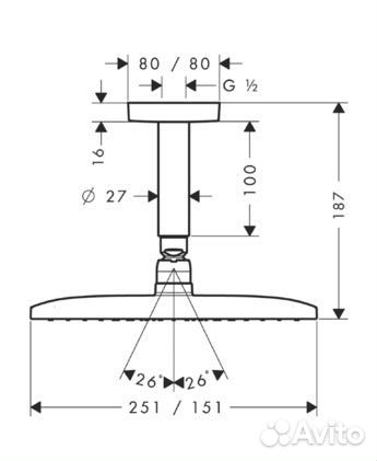 Верхний душ Hansgrohe Raindance E Air 27380000