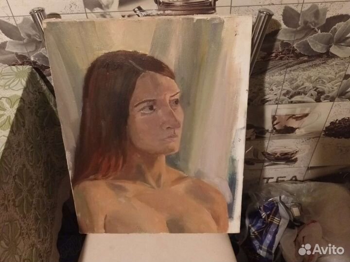 Картина маслом на холсте девушка