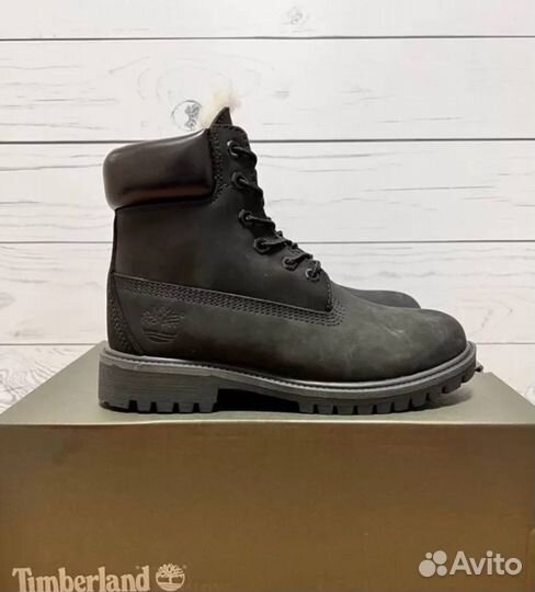 Timberland 6inch Premium Black на меху оригинал