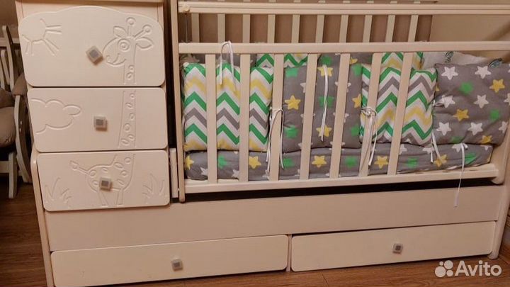 Детская кроватка манеж с матрасом