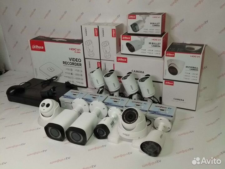 10 камер видеонаблюдения с микрофоном 4Мп Dahua