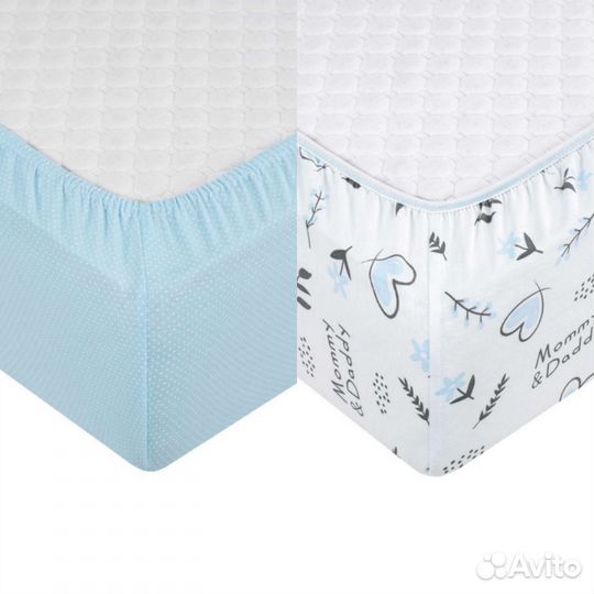 Простынь новая 2шт 120*60 на резинке