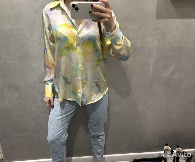 Блузка рубашка zara