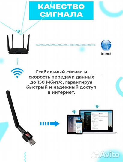WiFi Адаптер для компьютера 150 mb