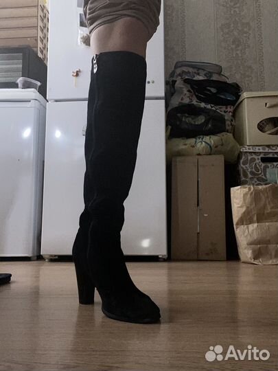 Сапоги женские натуральная замша 38