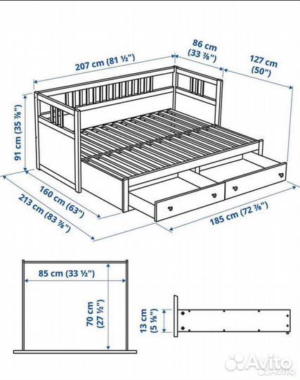 Кровать IKEA икеа хэмнес