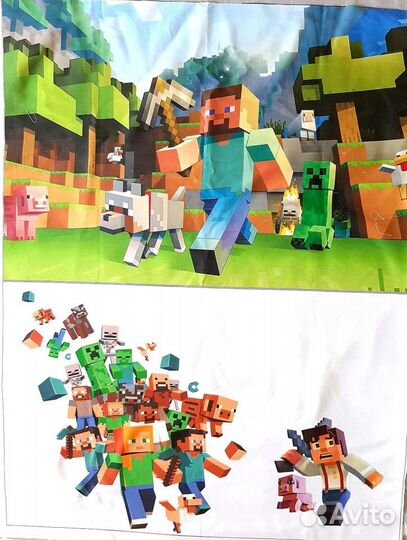 Плед и наволочка с Майнкрафт