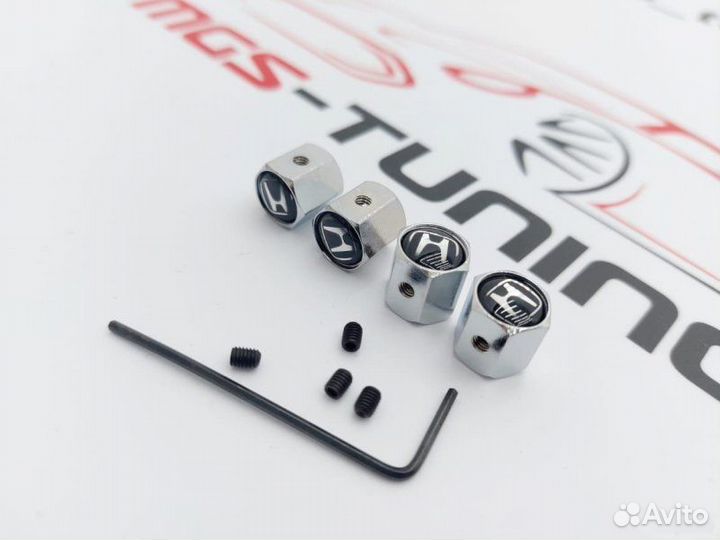 Колпачки на ниппель Honda Chrome с антикражей