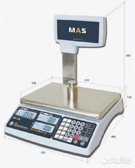 Электронные торговые весы MAS MR1-30P