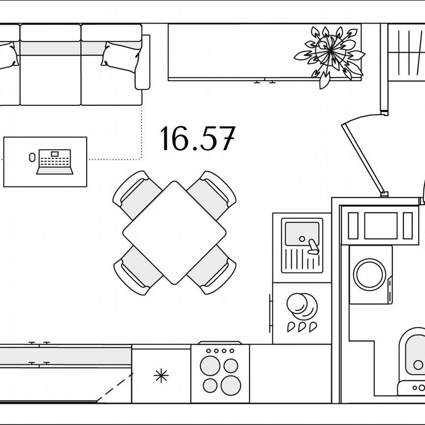 Квартира-студия, 24,4 м², 9/9 эт.