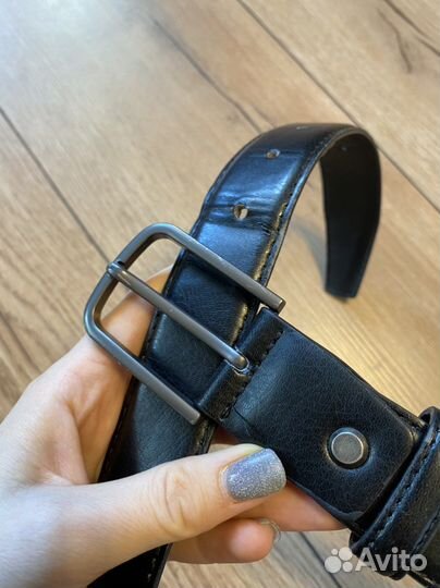 Ремень из экокожи черный