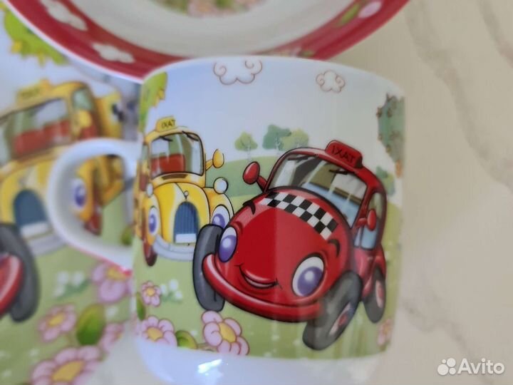 Детский набор посуды, Автомобили