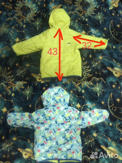 Детская демисезонная 2хсторонняя куртка 92-98