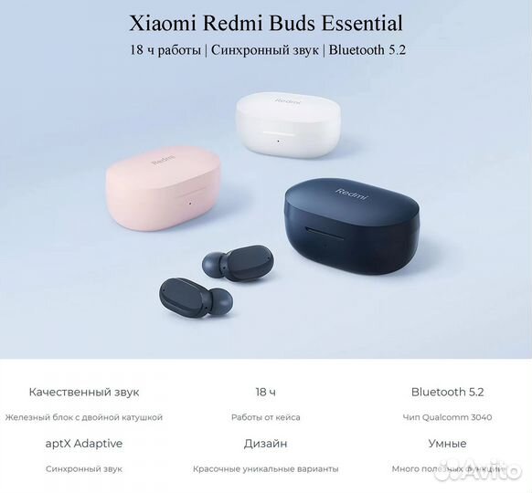 Redmi Buds Essential - Bluetooth-наушники (Чёрные)