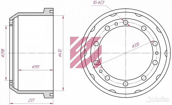 Барабан тормозной Актрос Аксор передний