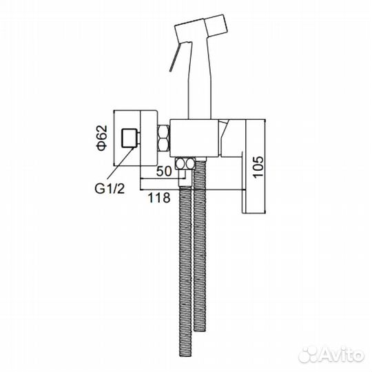 Смеситель с гигиеническим душем Frap F20801-6