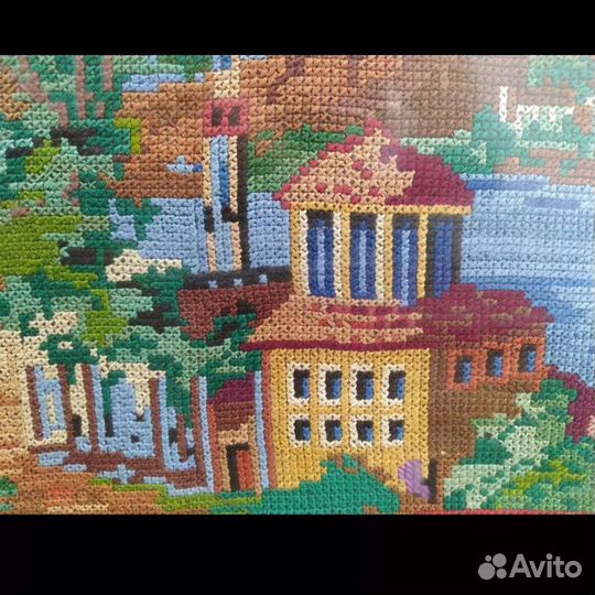 Старинная вышивка крестом Огромная картина СССР