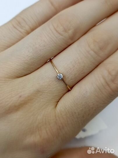 Золотое кольцо с фианитом. Арт.16