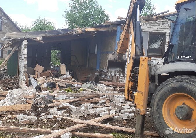 Расчистка участка Слом Демонтаж дома Вывоз мусора