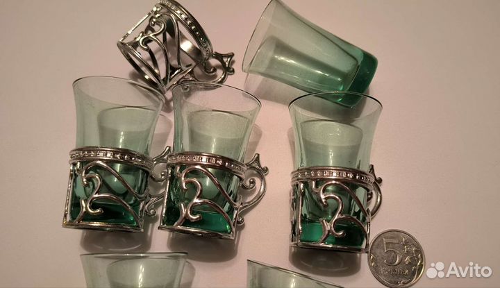 Рюмки маленькие стаканчики в подстаканниках СССР
