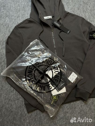 Зип худи Stone Island серая