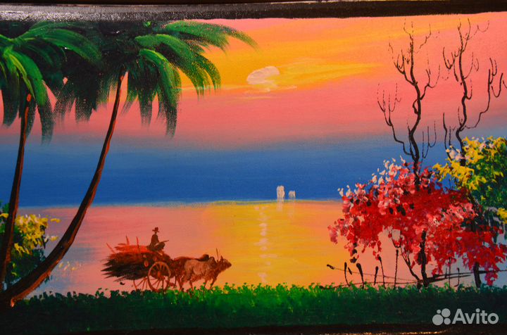 Продам картину(акрил).Пейзаж Мьянмы