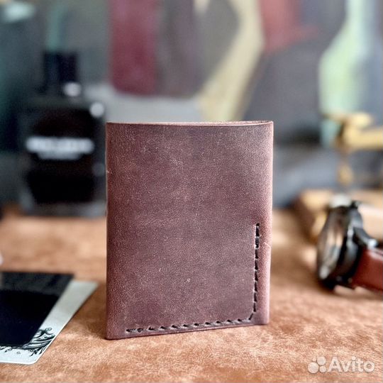 Кардхолдер-твистер из кожи SinqueStelle коричневый