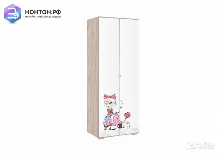 Шкаф 2-х дверный Алина 03.01 дуб мария / белый