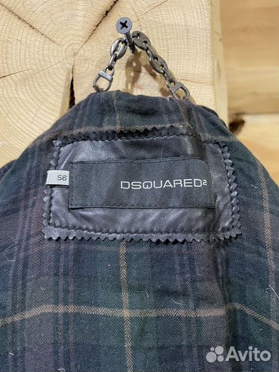 Кожаный пуховик Dsquared2