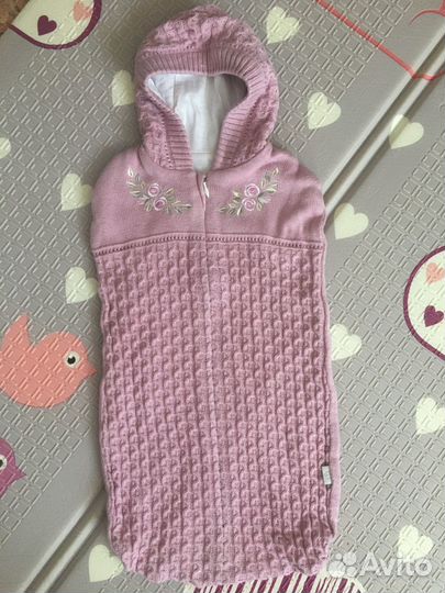 Вязаный конверт на выписку 50-56