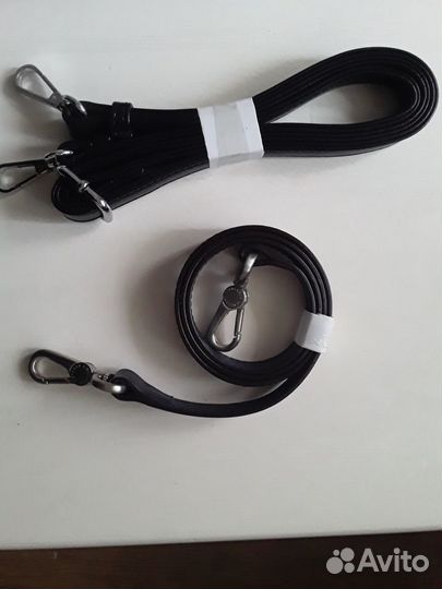 Ремни для сумок нат.кож: синий и оранжевый