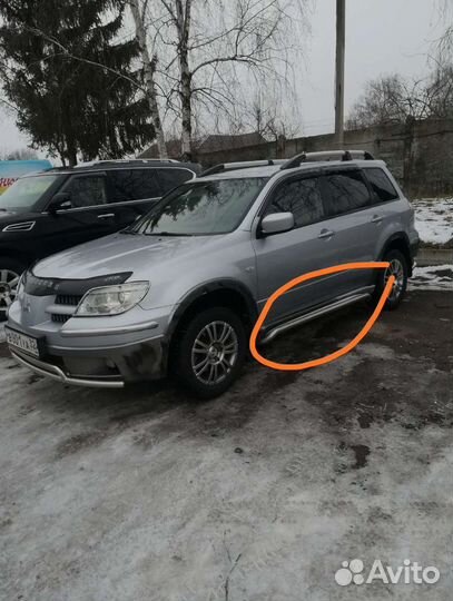 Металлические пороги/труба, Mitsubishi Outlander I