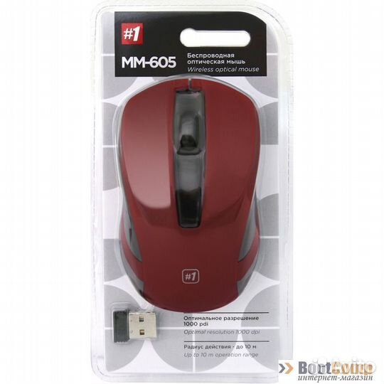 Беспроводная мышь Defender Wireless MM-605 красный