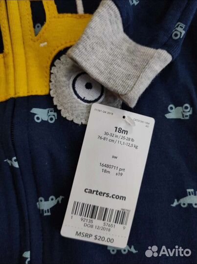 Новый комбинезон Carter's, р.18м