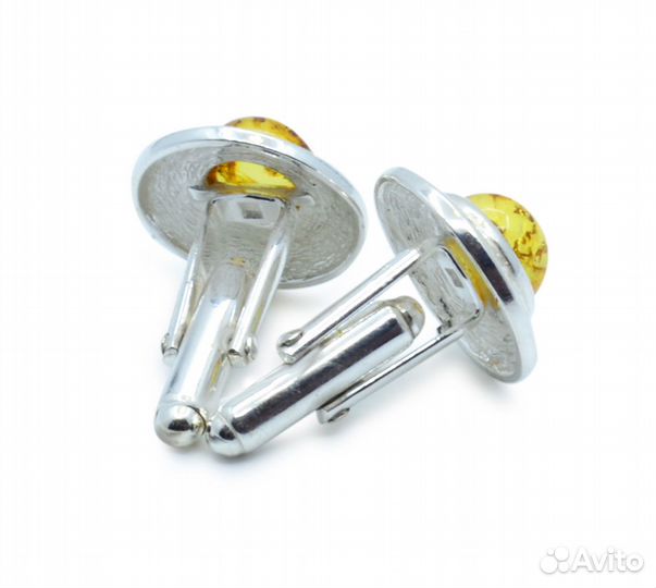 Запонки с медовым янтарем