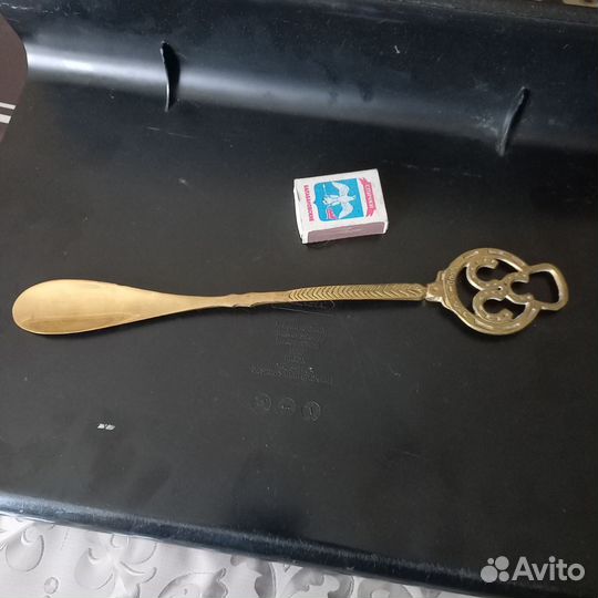 Ложка для обуви каминная вилка латунь англия