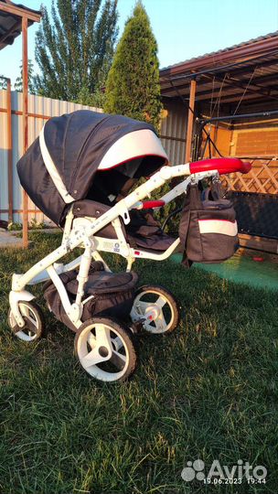 Детская коляска 3 в 1 Adamex Monte Carbon