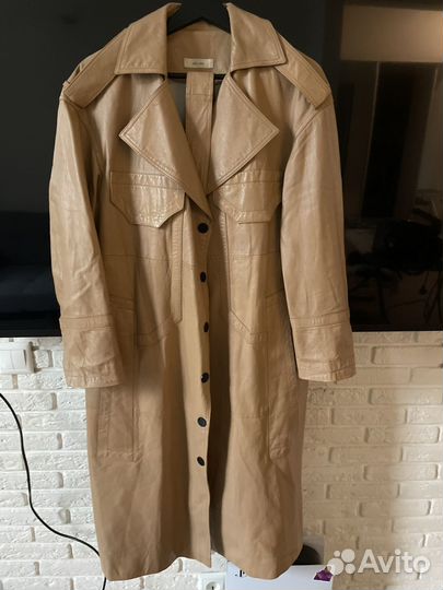 Плащ кожаный натуральный celine размер L