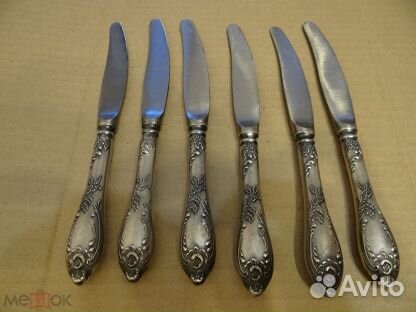 Столовые мельхиоровые приборы, серебряная ложка