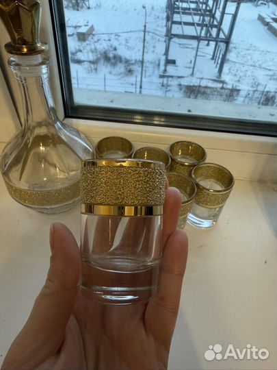 Графин с рюмками 6 штук стекло